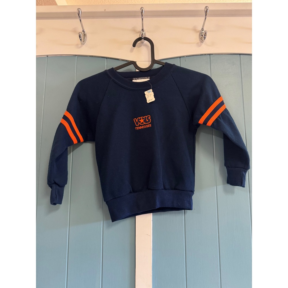 Vintage Brandon Tennessee Vols Sweatshirt Kids 3T Navy Blue Orange Made in USA
